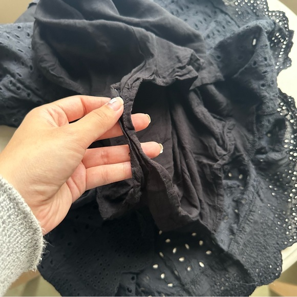 Mustard Seed Black Eyelet Vneck Mini Dress with Built-in Shorts - Picture 8 of 10